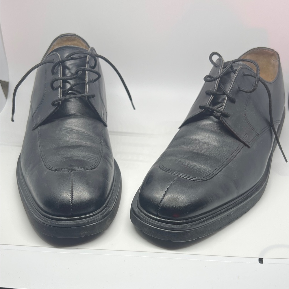 Stafford Black Leather Men's Oxfords